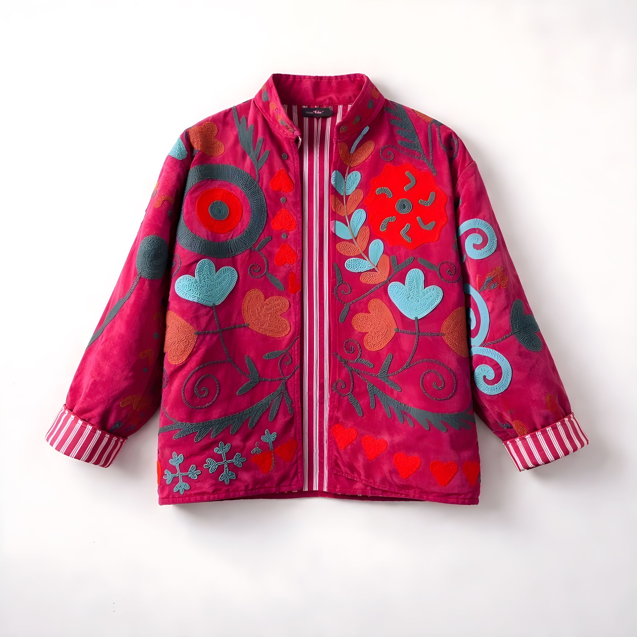 Chaqueta Flores Fucsia